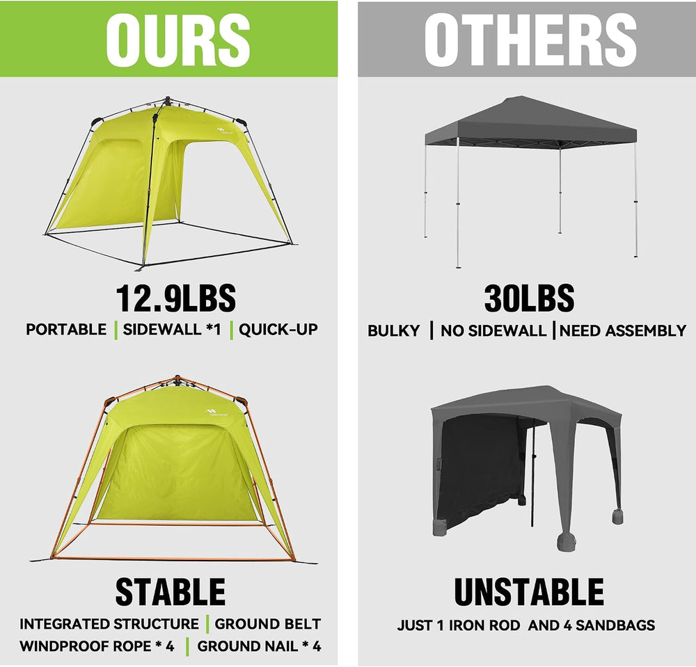8x8 Pop Up Canopy Tent,Portable Beach Sun Shade Outdoor,Green