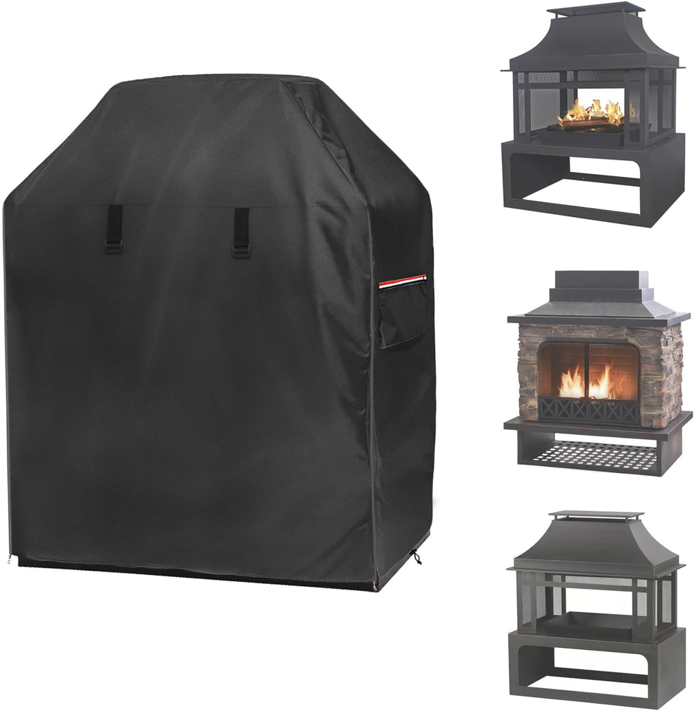 Outdoor Fireplace Cover,Heavy Duty 600D Waterproof Cover for 42inch Tall Pati...