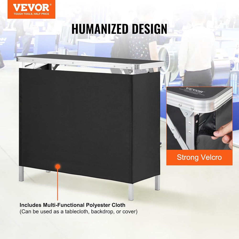 VEVOR Folding Portable Bar Table, Tradeshow Podium Table for Indoor, Outdoor,...