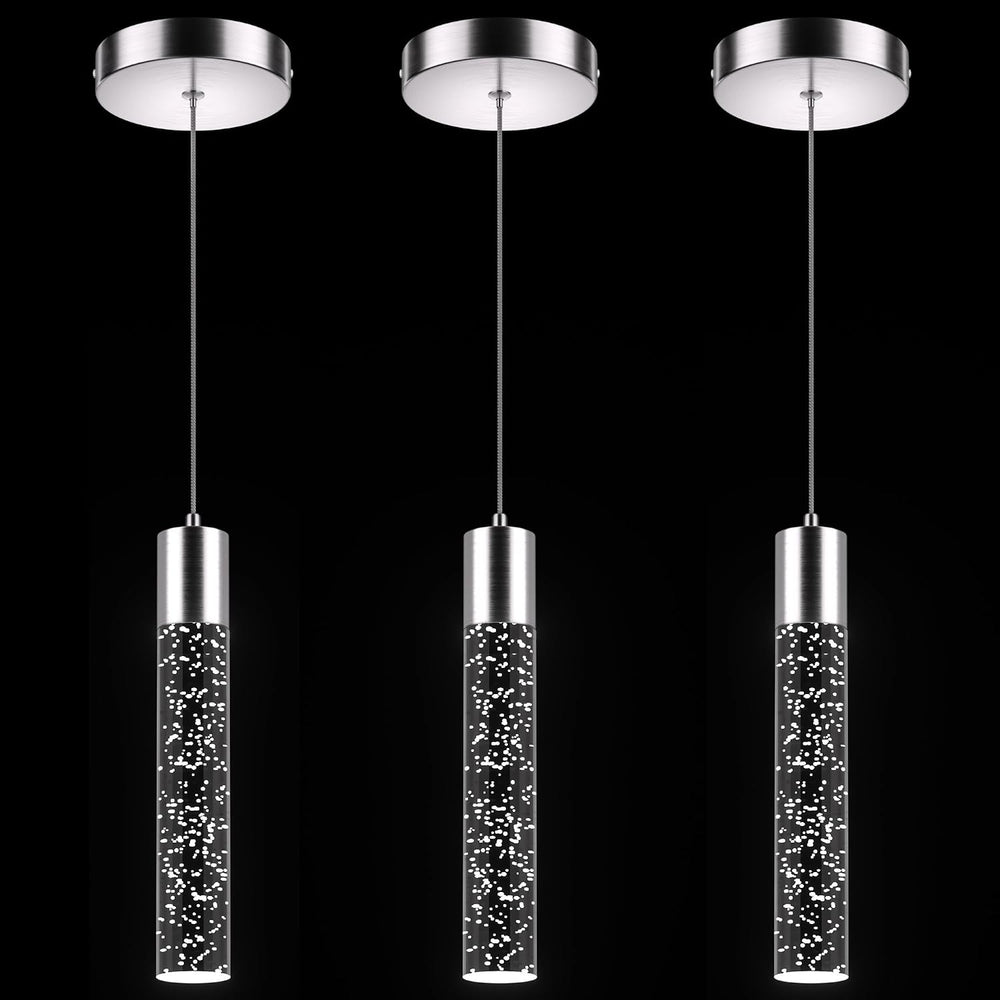 Pendant Lights Kitchen Island, 6500K Modern Kitchen Island Lights Brushed Nic...