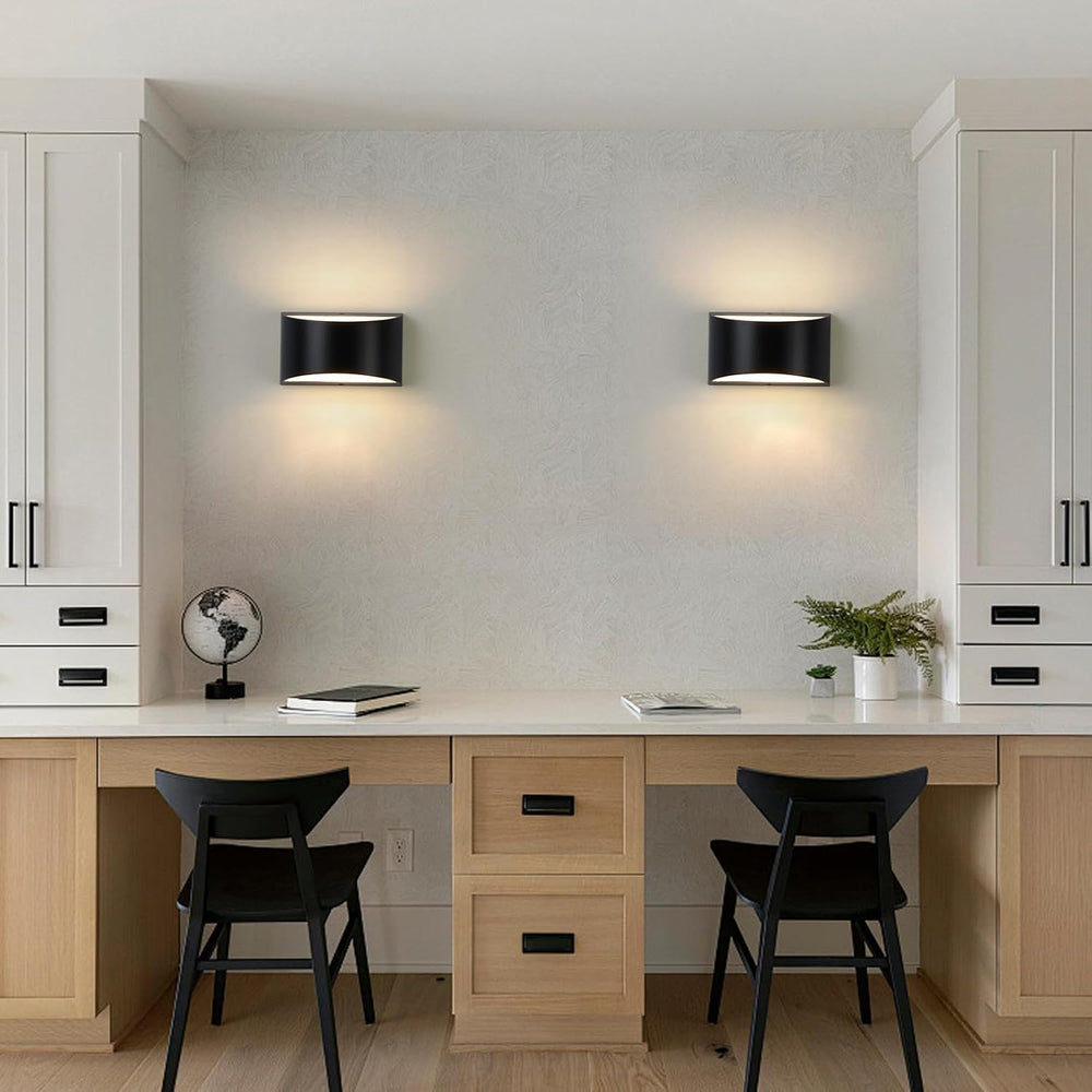Black Modern LED Wall Sconce (with G9 Bulbs) Hardwired Indoor Wall Lights Set...