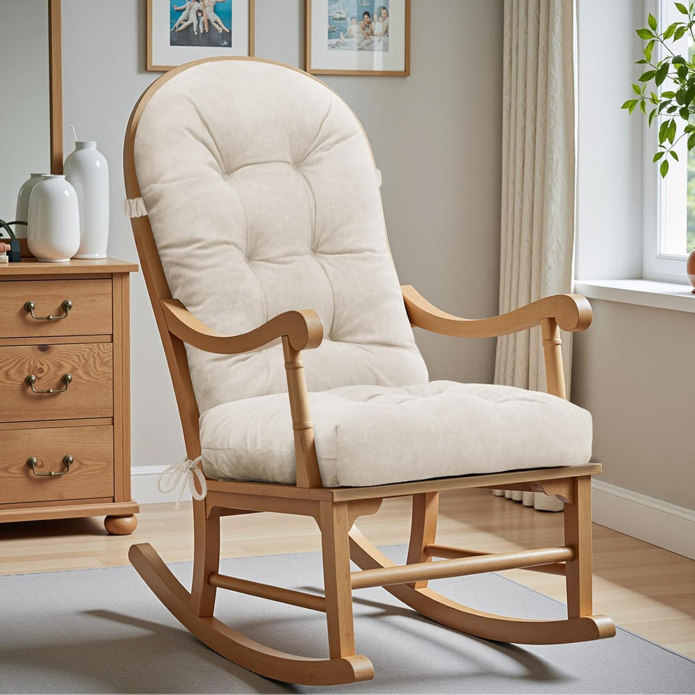 Rocking Chair Cushion 44x19, Plush 4 Inch Thick Velvet Replacement Cushion, N...