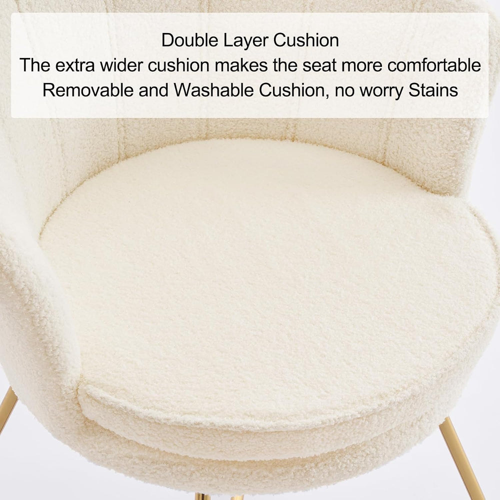 Furnimart Vanity Chair with Back, Shell Accent Chair for Living Room, Criss C...