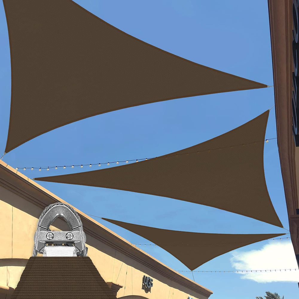 Patio Paradise 24' x 24' x 24' Brown Sun Shade Sail Super Ring Tr...