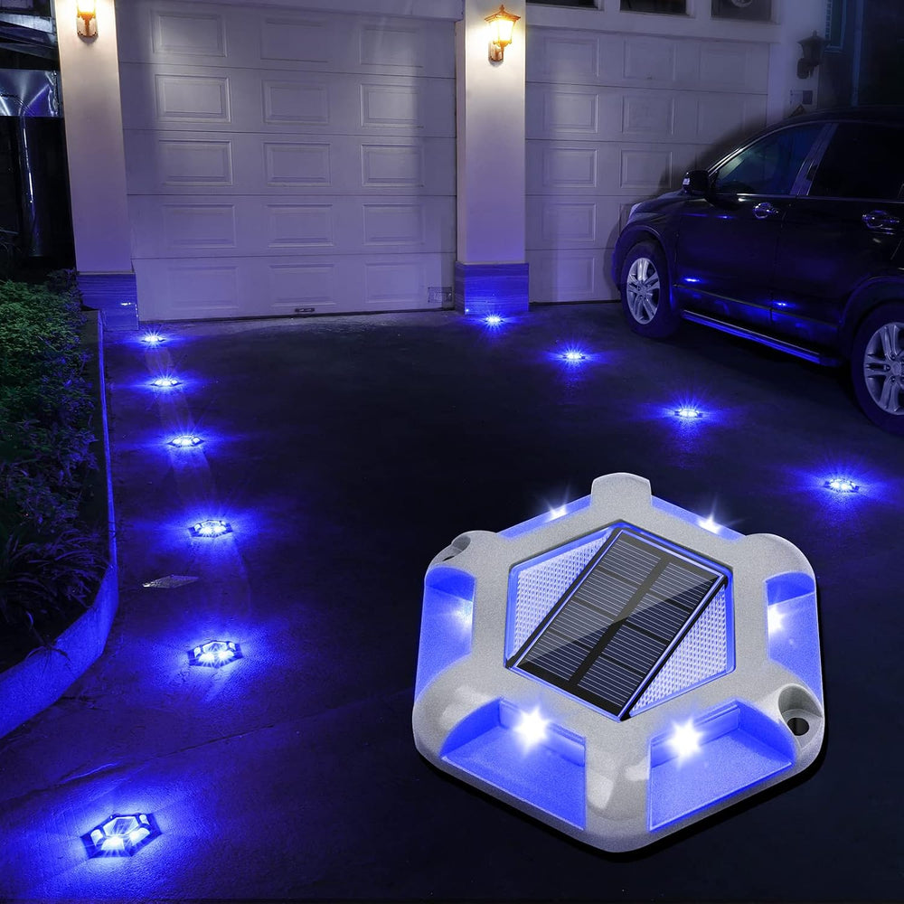 VOLISUN Solar Dock Driveway Deck Outdoor Pathway LED Lights, 12-Pack