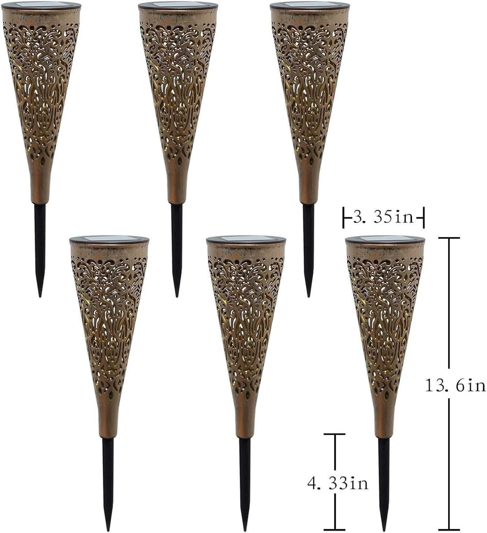 6 Pack Solar Lights Outdoor Garden Decorative Mandala Solar Garden Lights wit...