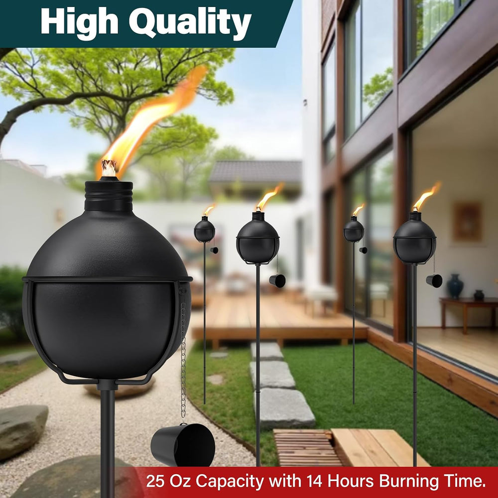 4 Pack Outdoor Citronella Torches, 25 oz Garden Torch for Outside, 55 Inch 3-...