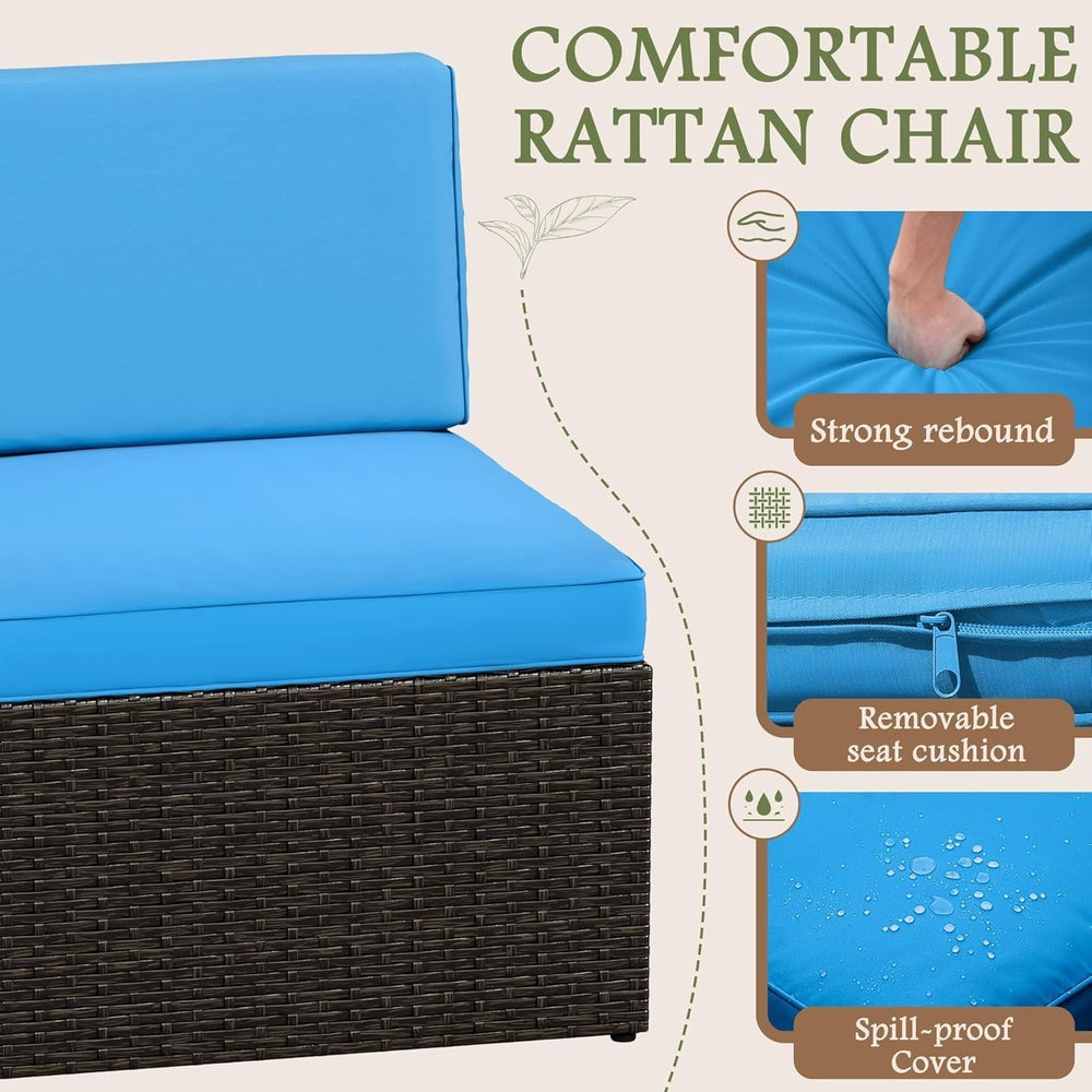 Devoko 3 Pieces Outdoor Patio Conversation Sets, Couch Sectional Sofa