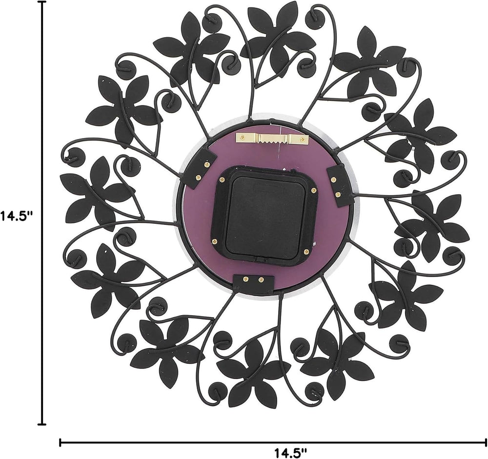 Battery Operated Black and Crystal Clock Wall Clock Decor Modern Metal Wall f...