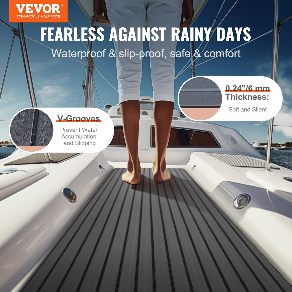 VEVOR Boat Flooring, EVA Foam Boat Decking 94.5" x 17.7", Non-Slip ...