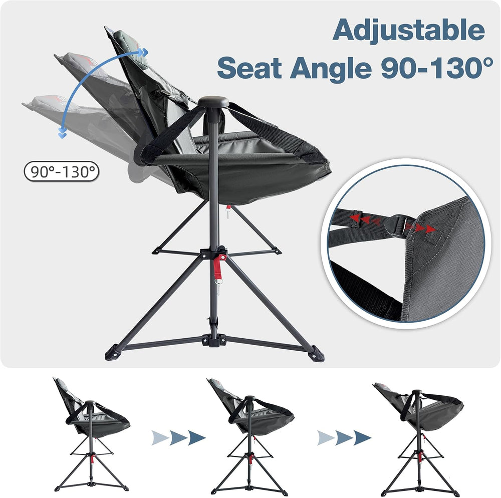 Hammock Camping Chair, Oversized Swinging Chair, 350LBS, Grey