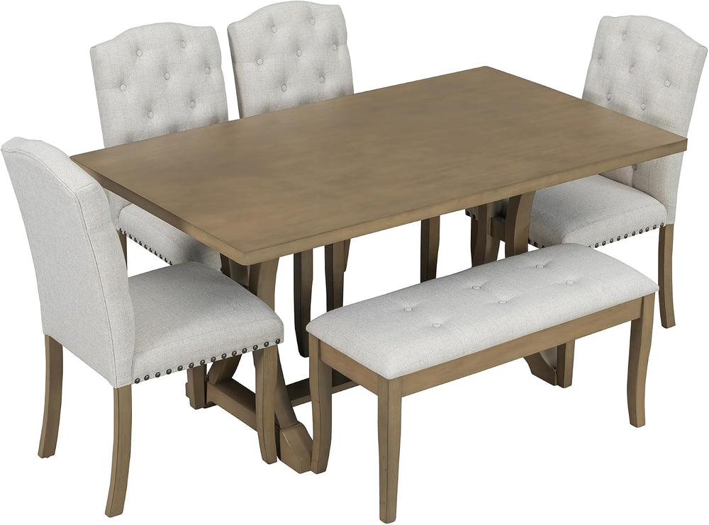 Harper & Bright Designs Classic and Traditional Style 6 - Piece Dining Se...