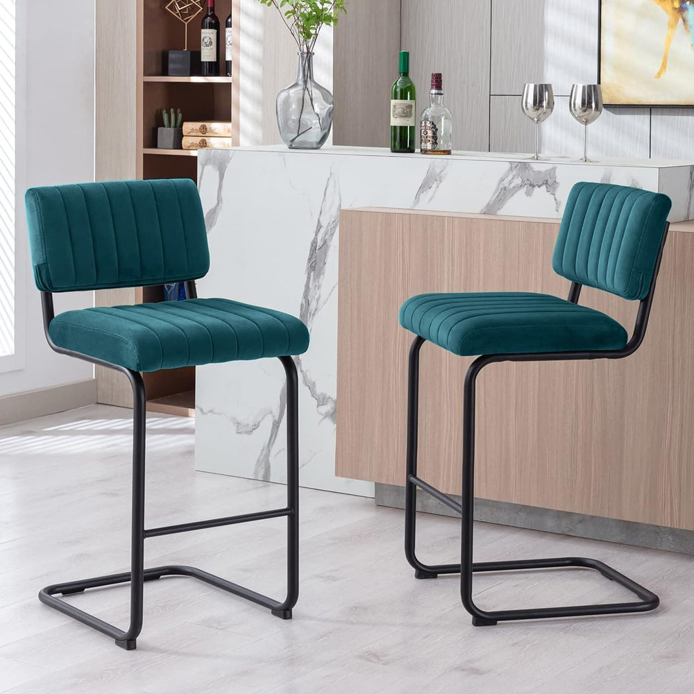 ONEVOG 24.6'' Counter Height Bar Stools Set of 2, Mid-Century Modern ...