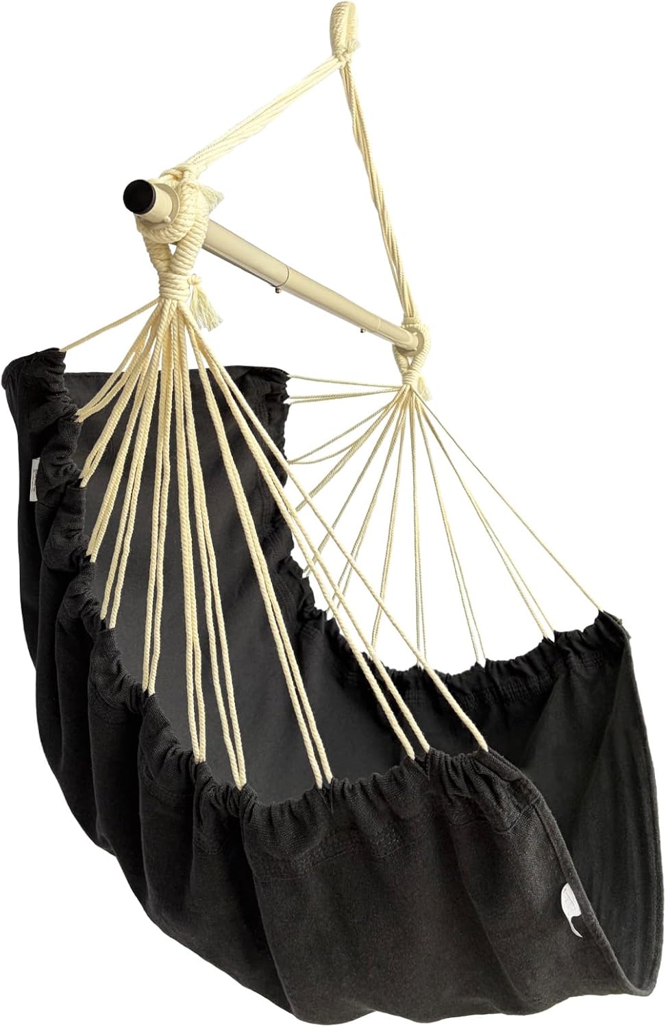 Large Hammock Swing Chair, 39.4 x 53.1in with Metal Spread(Black)