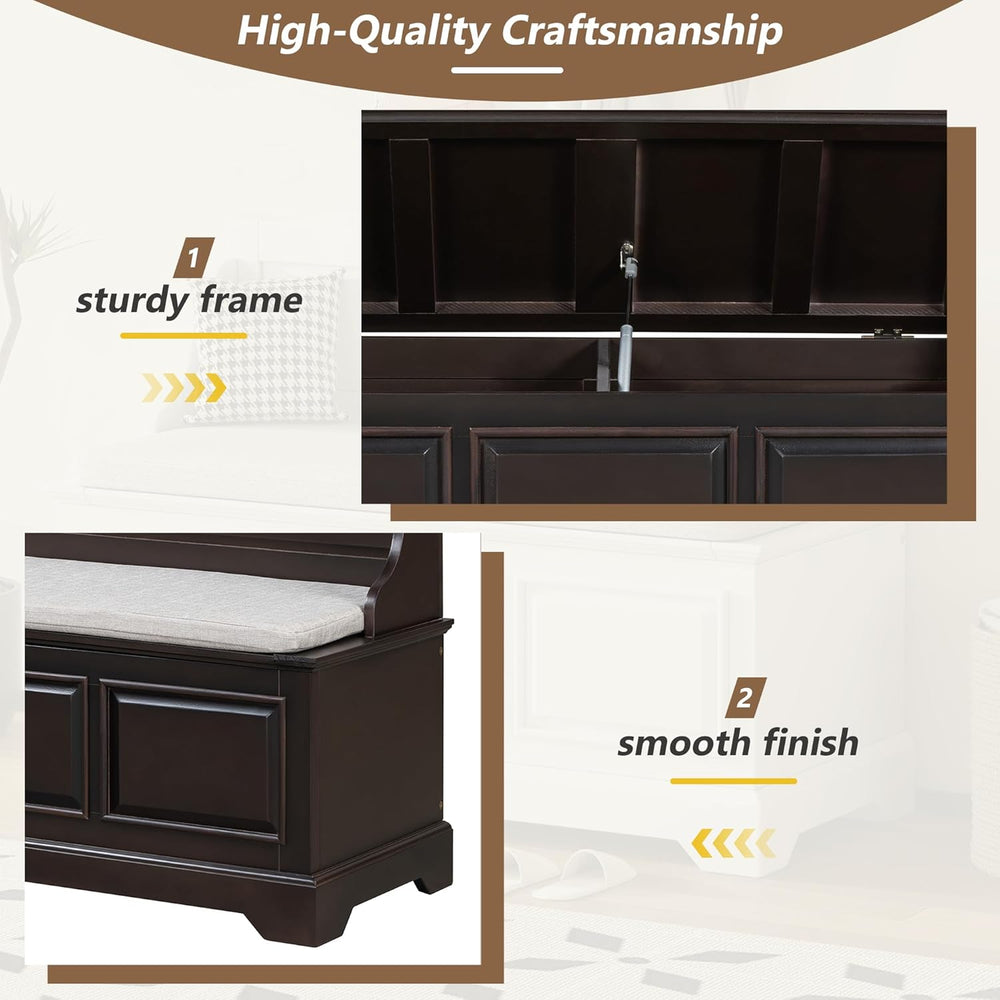 LUMISOL Shoe Storage Bench with Seating, 41.7” Farmhouse Entryway Bench with ...