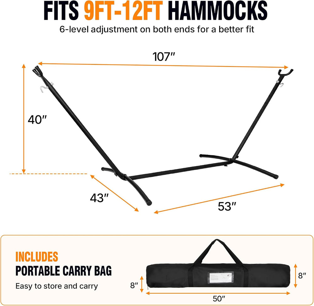 ZENY 9Ft Double Hammock Stand, Heavy Duty Steel Hammock Frame