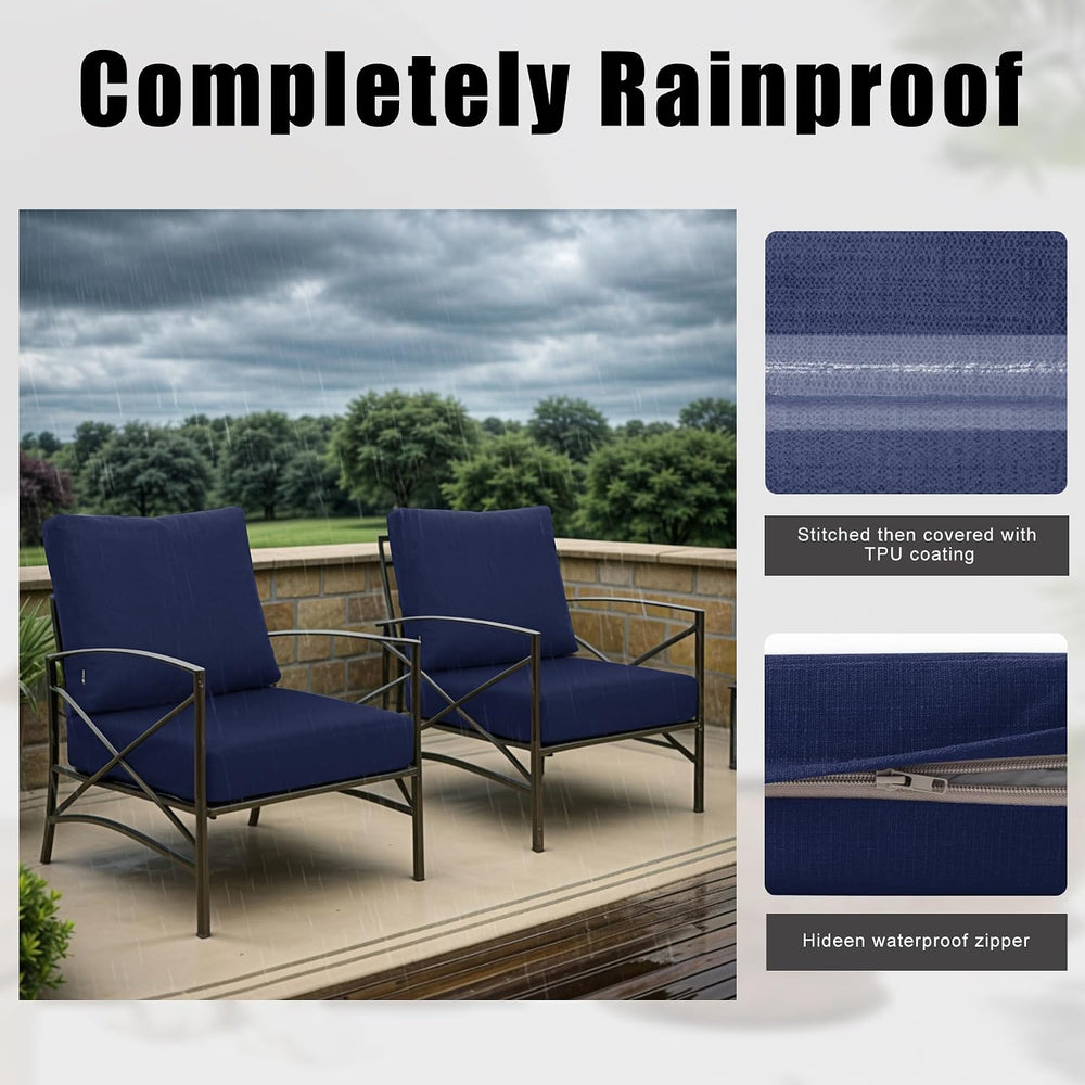 Favoyard Deep Seat Patio Cushion Set, Blue, 19 x 19 inch