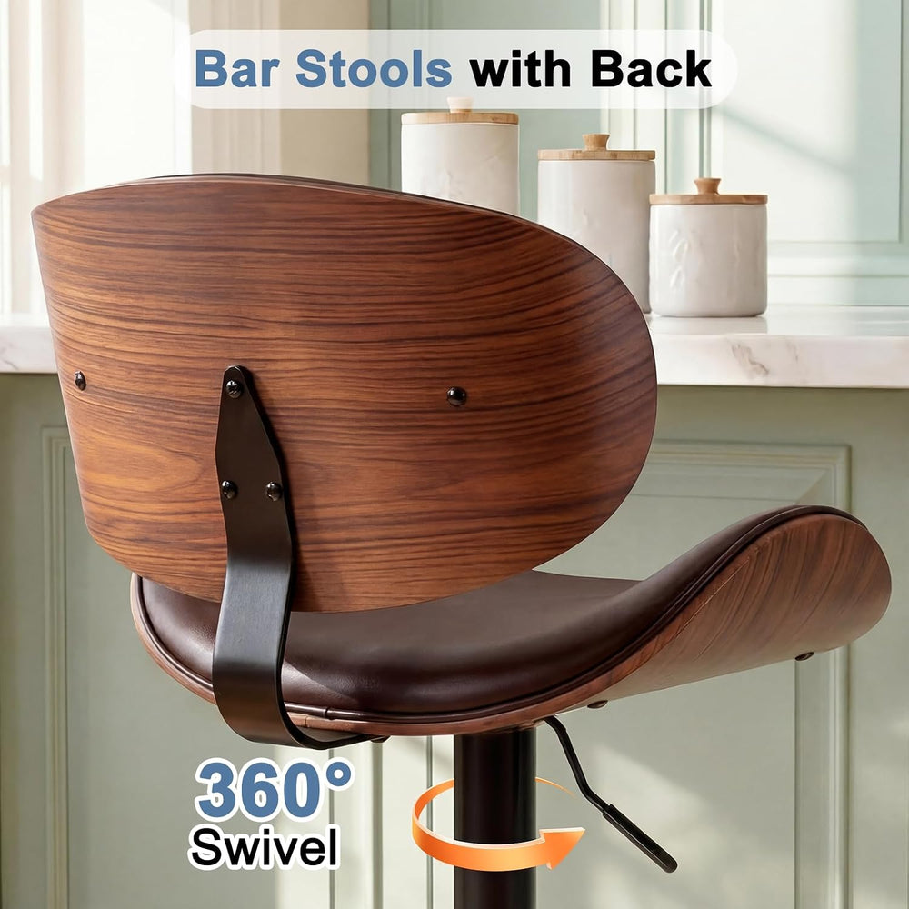 DUMOS Swivel Bar Stools Set of 2, Adjustable Counter Height Bar Chairs