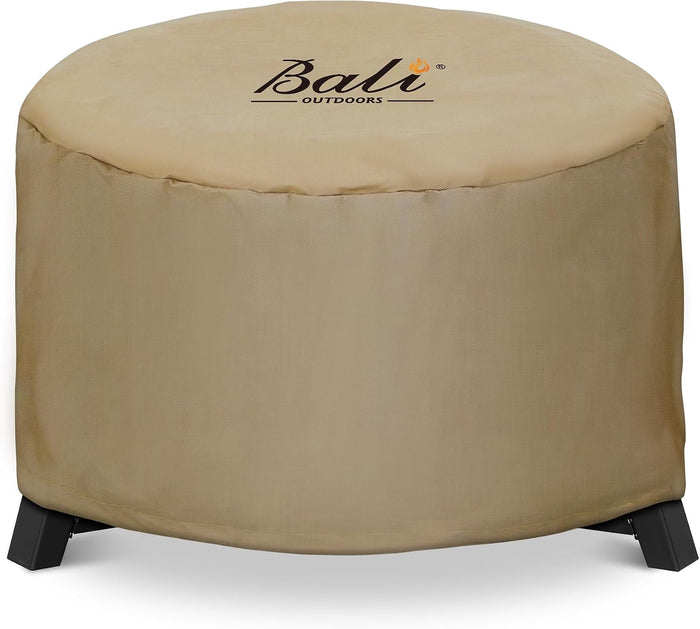 BALI OUTDOORS Round Smokeless Fire Pit 24.8 Inch Rain Cover All-Weather Waterproof Outdoor Fire Pit Cover Heavy Duty & Weather Resistant Oxford Fabric Covers