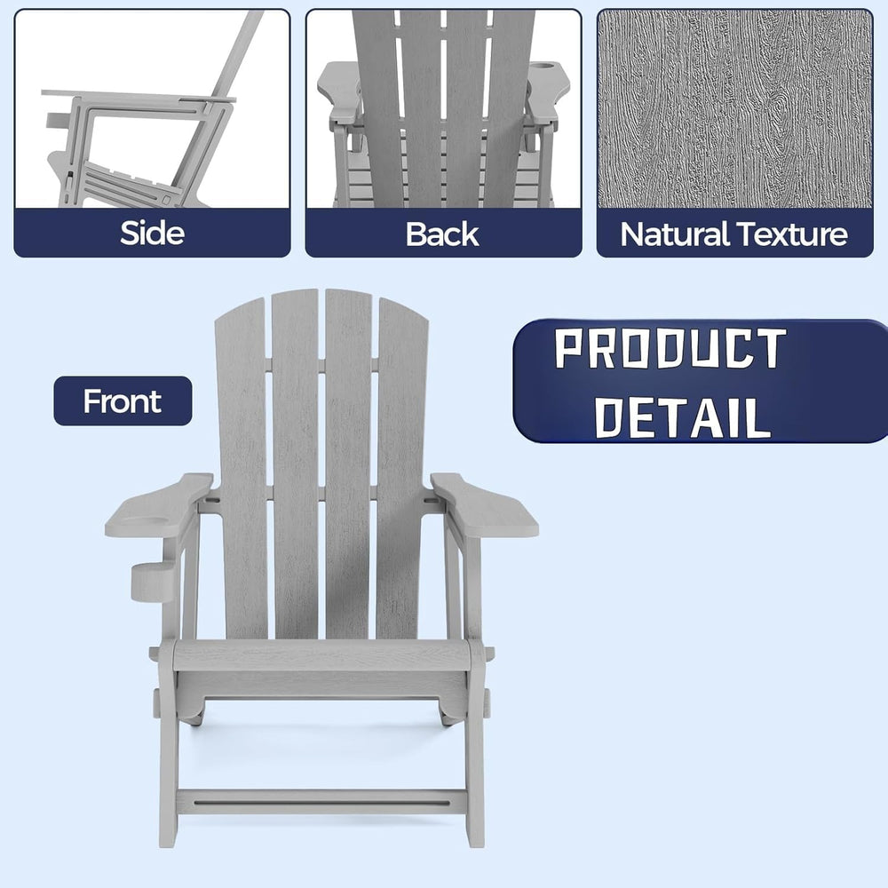 Adirondack Chair, All Weather Plastic Adirondack Chairs, Fire Pit Chairs with...