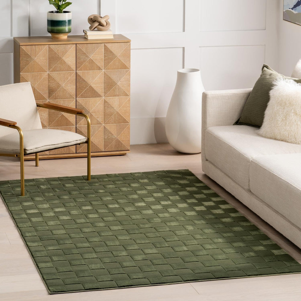 nuLOOM Alaiya Green Checkered Washable Area Rug, 4' x 6'