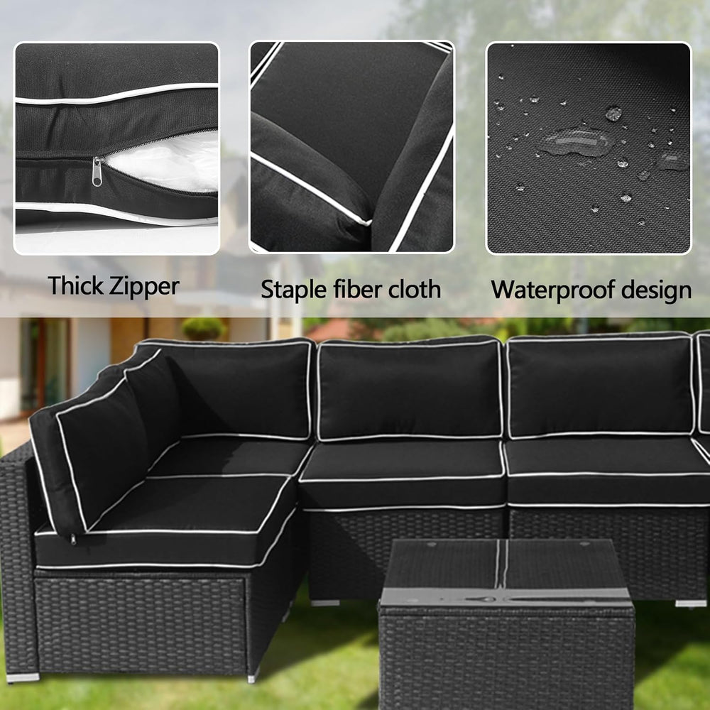 14Pieces Patio Cushion Covers Replacement,Outdoor Couch Cushions Covers Water...
