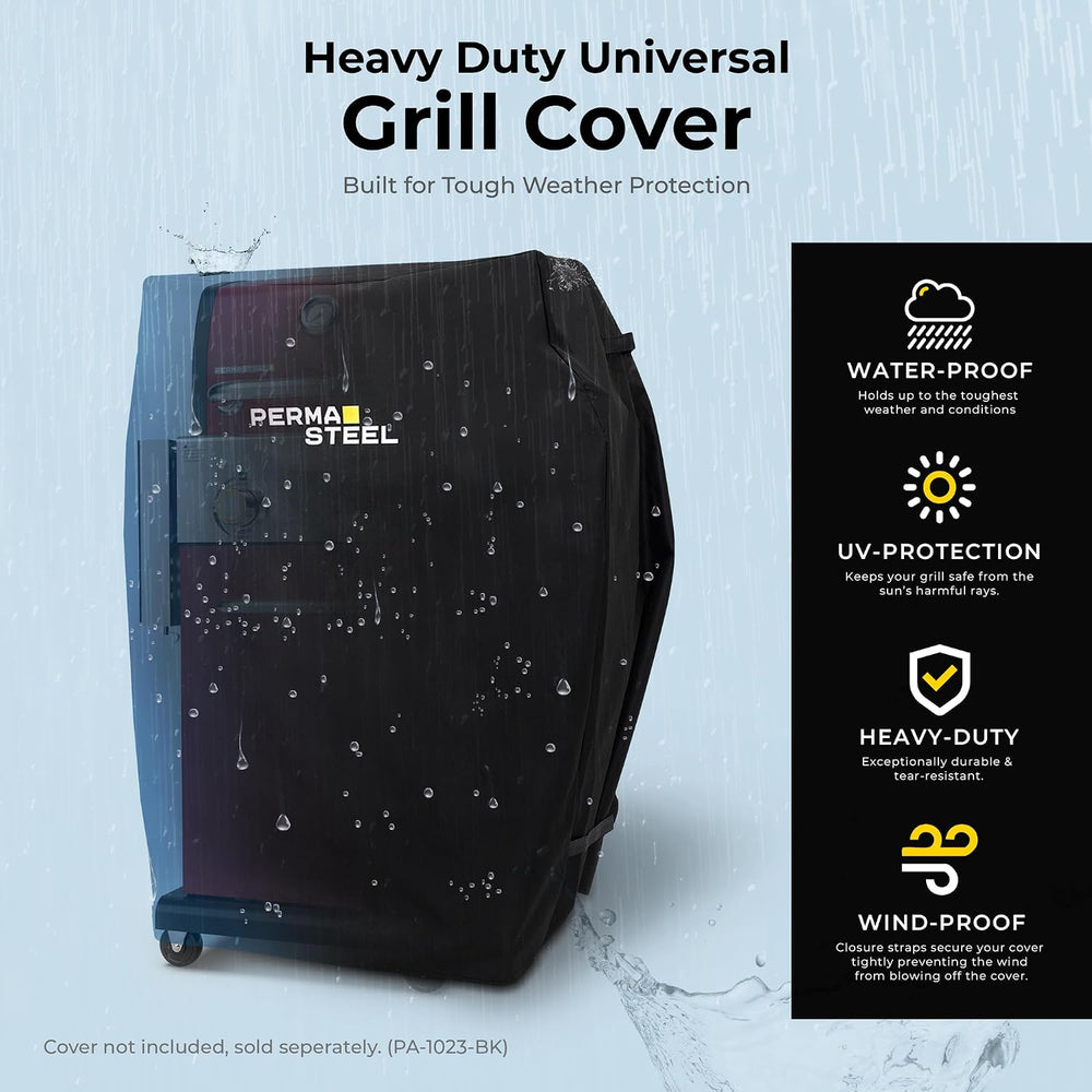 Permasteel 2-Burner Propane Gas Grill, BBQ Grill with Foldable Side Tables &a...