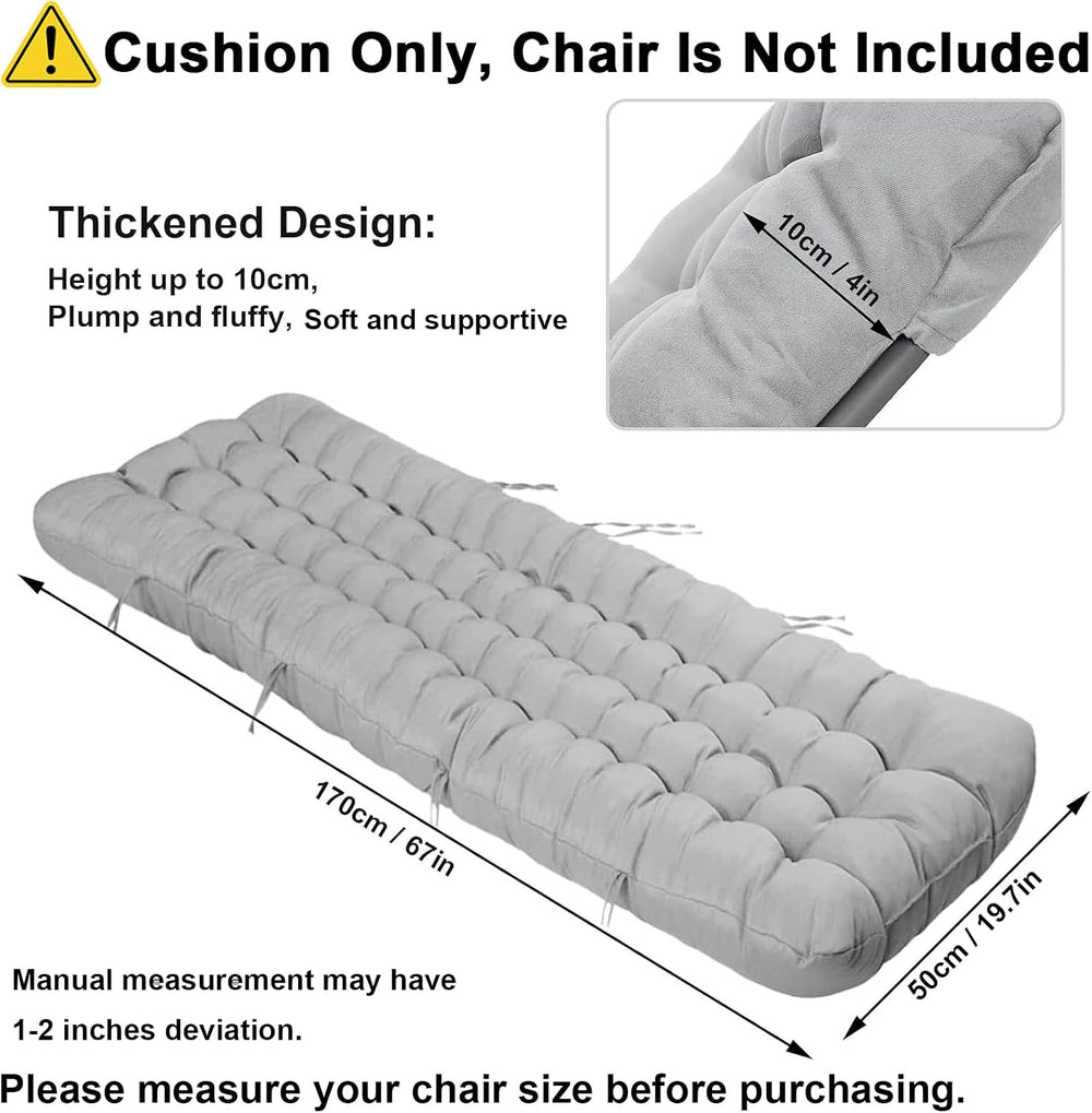 ERWUDEling Lounge Chair Cushion 67 x 19 Inch (Replacement Only) - 4" Thi...