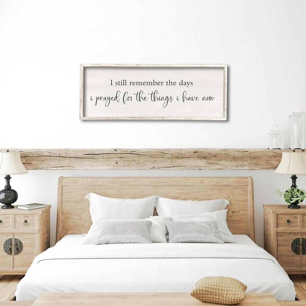 comurdyo I Still Remember the Days I Prayed Sign, 32" x 12", White