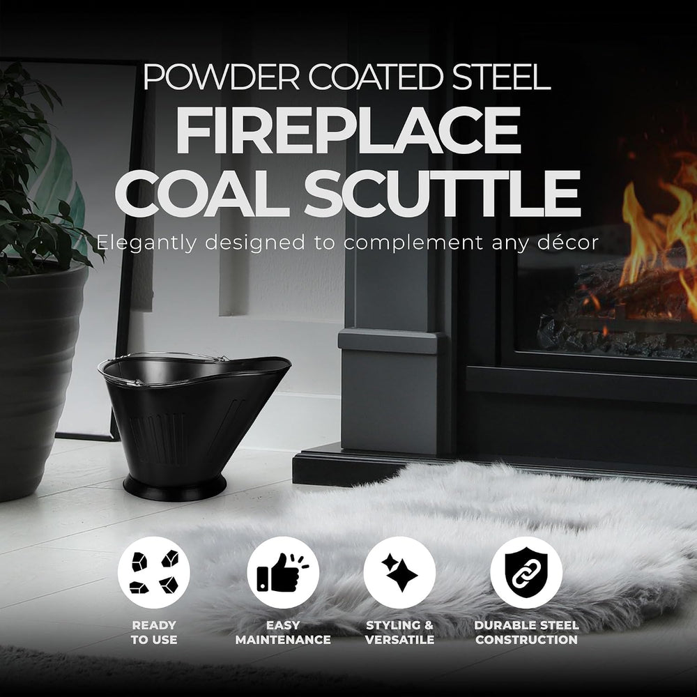 Panacea Products Blk Fireplace Coal Hod, No Size, Black