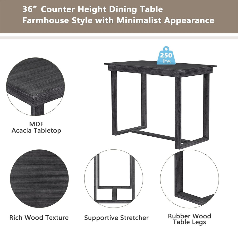 LUMISOL Small Breakfast Table Set for 4, 5-Piece Kitchen Table Set with Uphol...