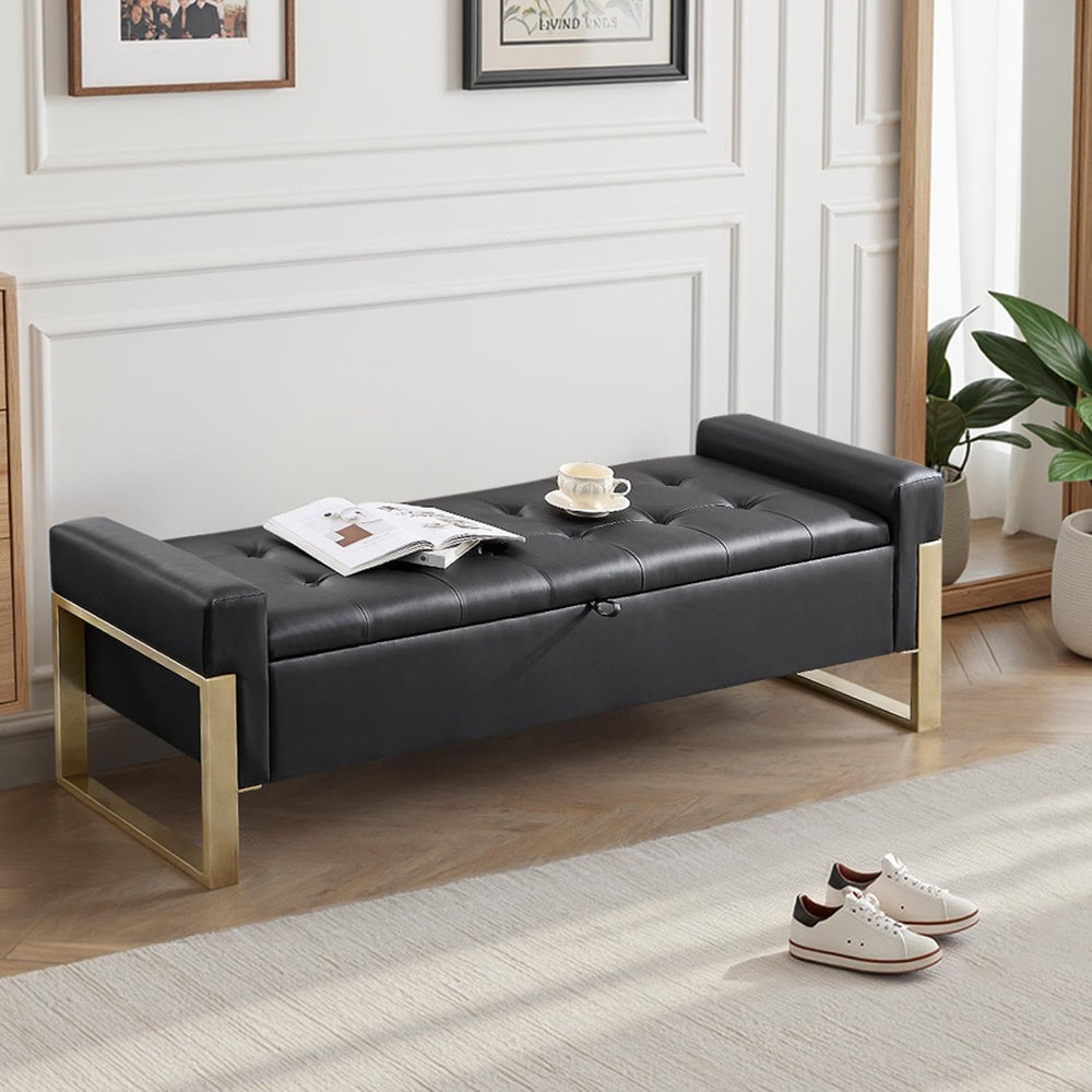 67'' End of Bed Storage Bench, Storage Ottoman Bench for Bedroom King...