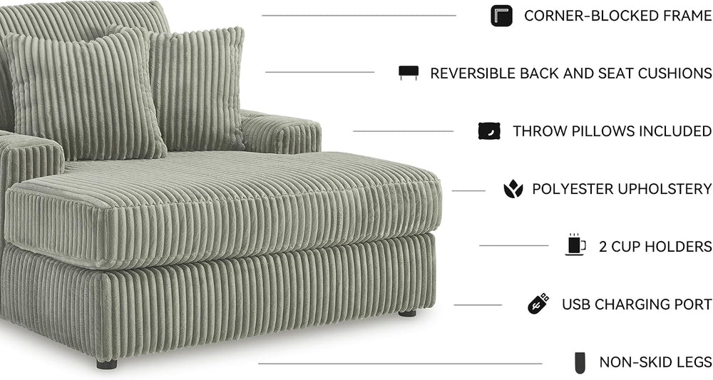 Signature Design by Ashley Lindyn Casual Chaise Lounge Chair Indoor, Oversize...