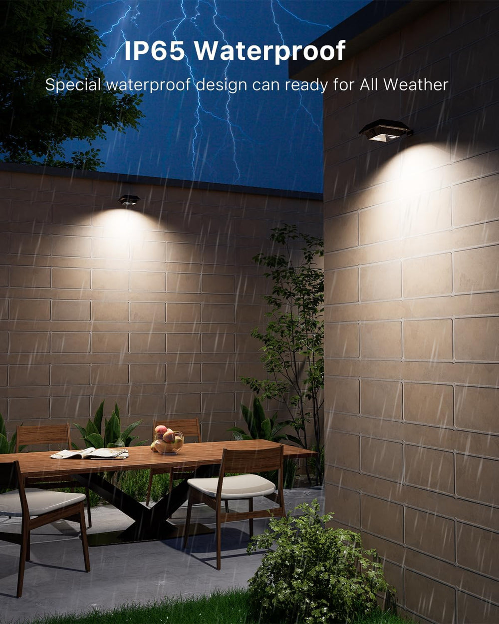 FALOVE 8 Pack Cool White Solar Powered Gutter Lights Outdoor Waterproof