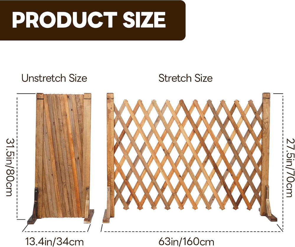 MYOYAY 2PCS Expandable Instant Fence Retractable Wooden Fence Wooden Pet Gate...