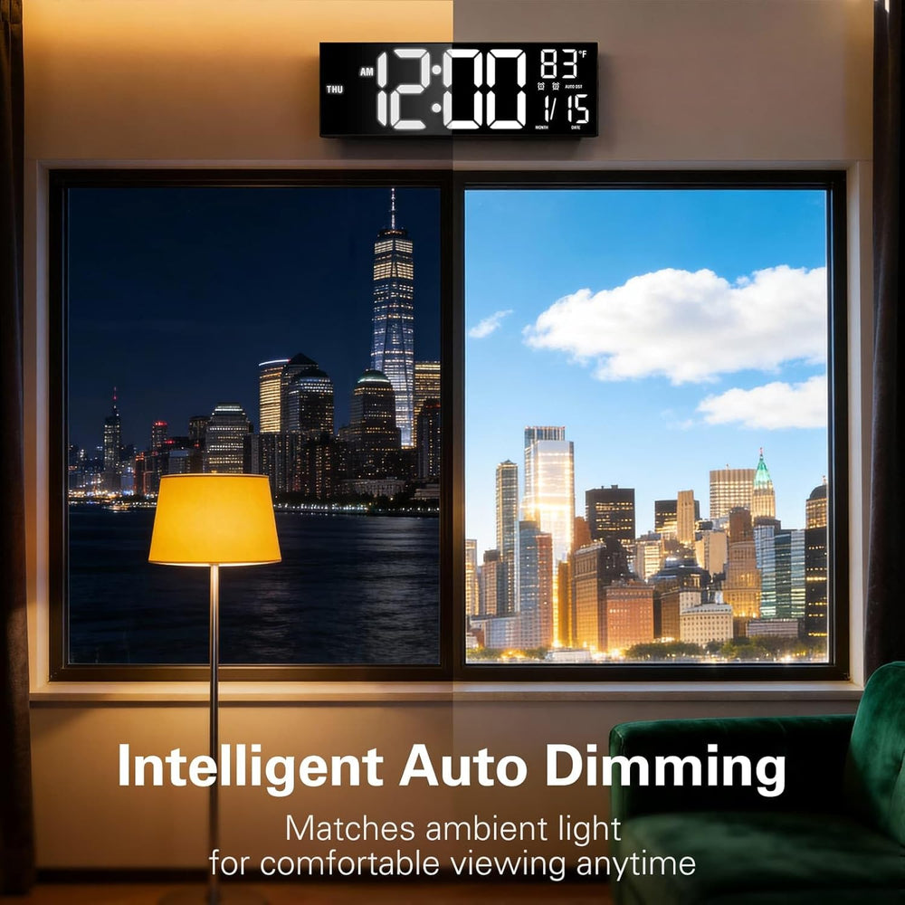 JALL 16" Large Digital Wall Clock with RGB Colors for Classroom, Wall Cl...