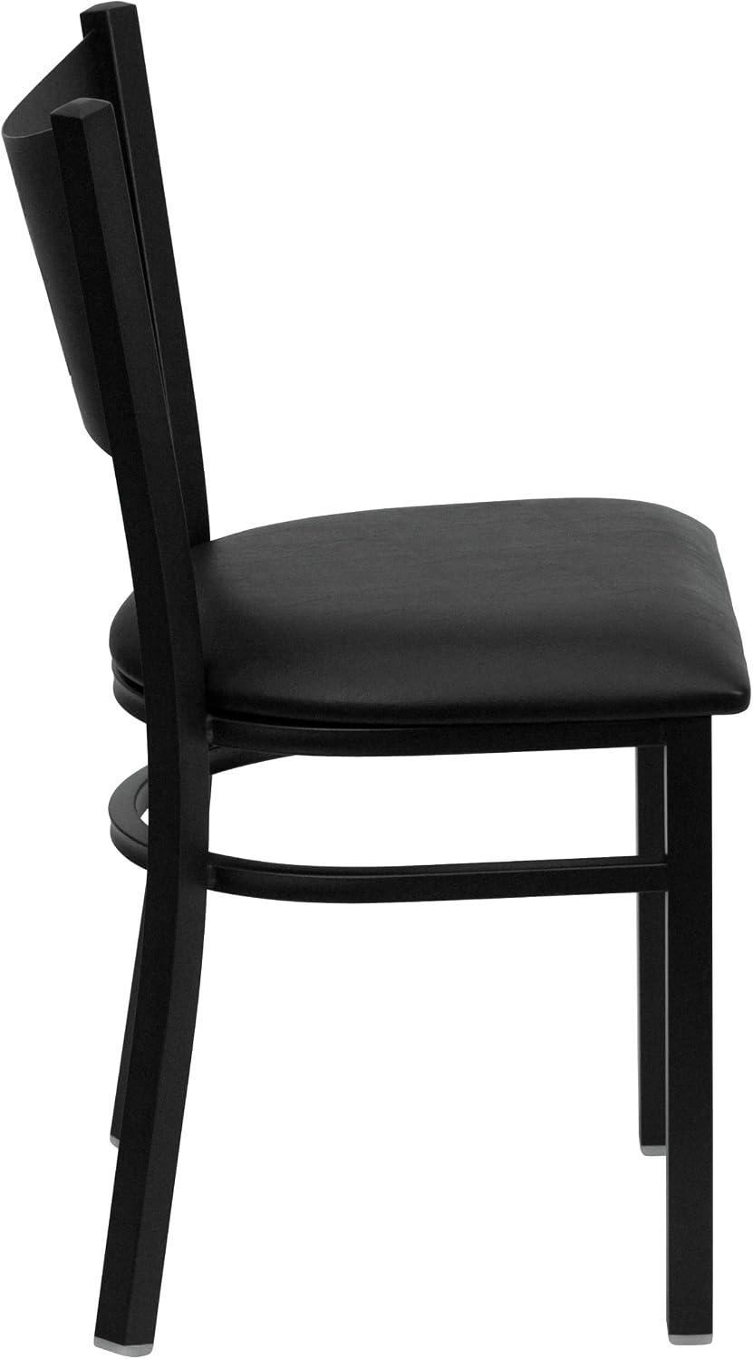 Flash Furniture 4 Pack HERCULES Series Black Coffee Back Metal Restaurant Cha...