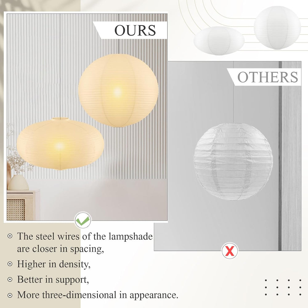 Fuyoooo 2 Pcs Chinese Paper Lanterns 20 Inch White Lampshade, Large Round and...