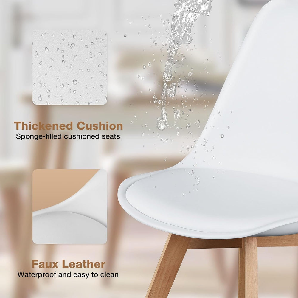 OLIXIS Modern Dining Chairs Set of 8, Plastic Kitchen Chairs with Wood Legs