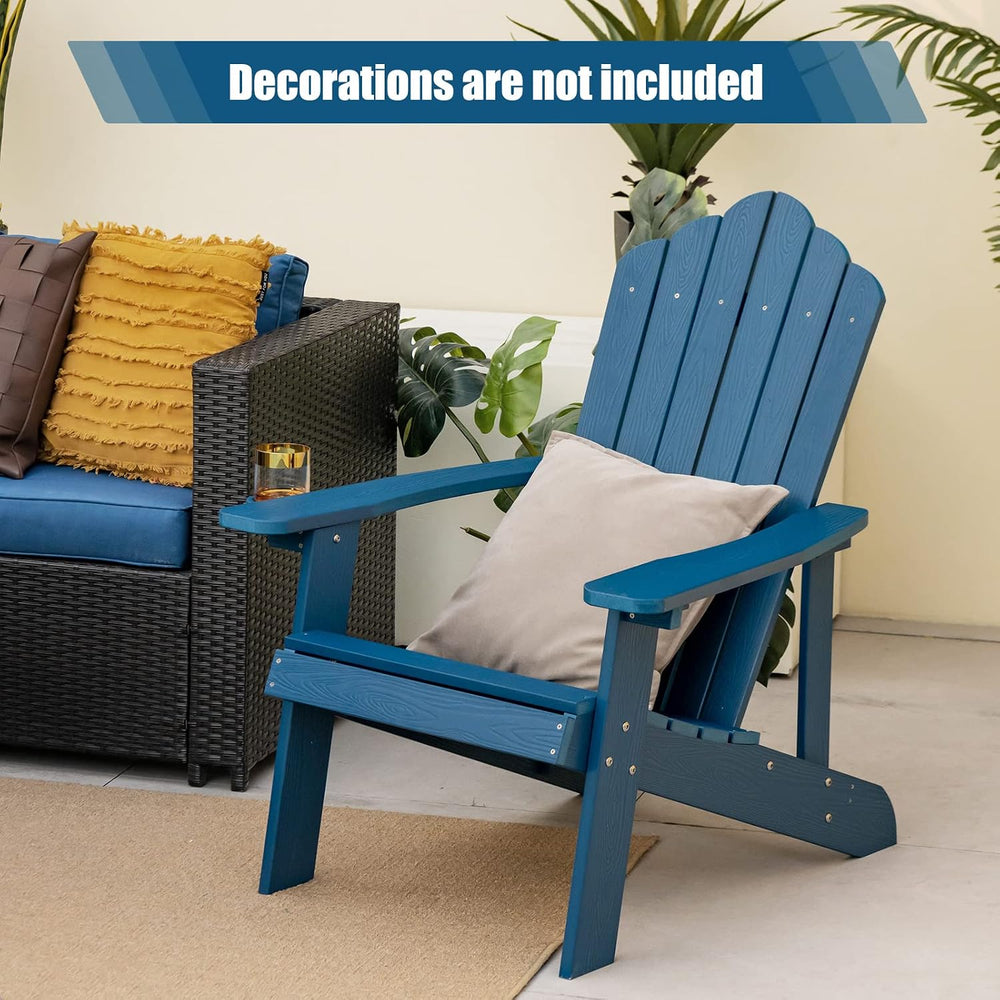Giantex Outdoor Adirondack Chair - Oversized Patio Chairs w/Hidden Cup Holder...