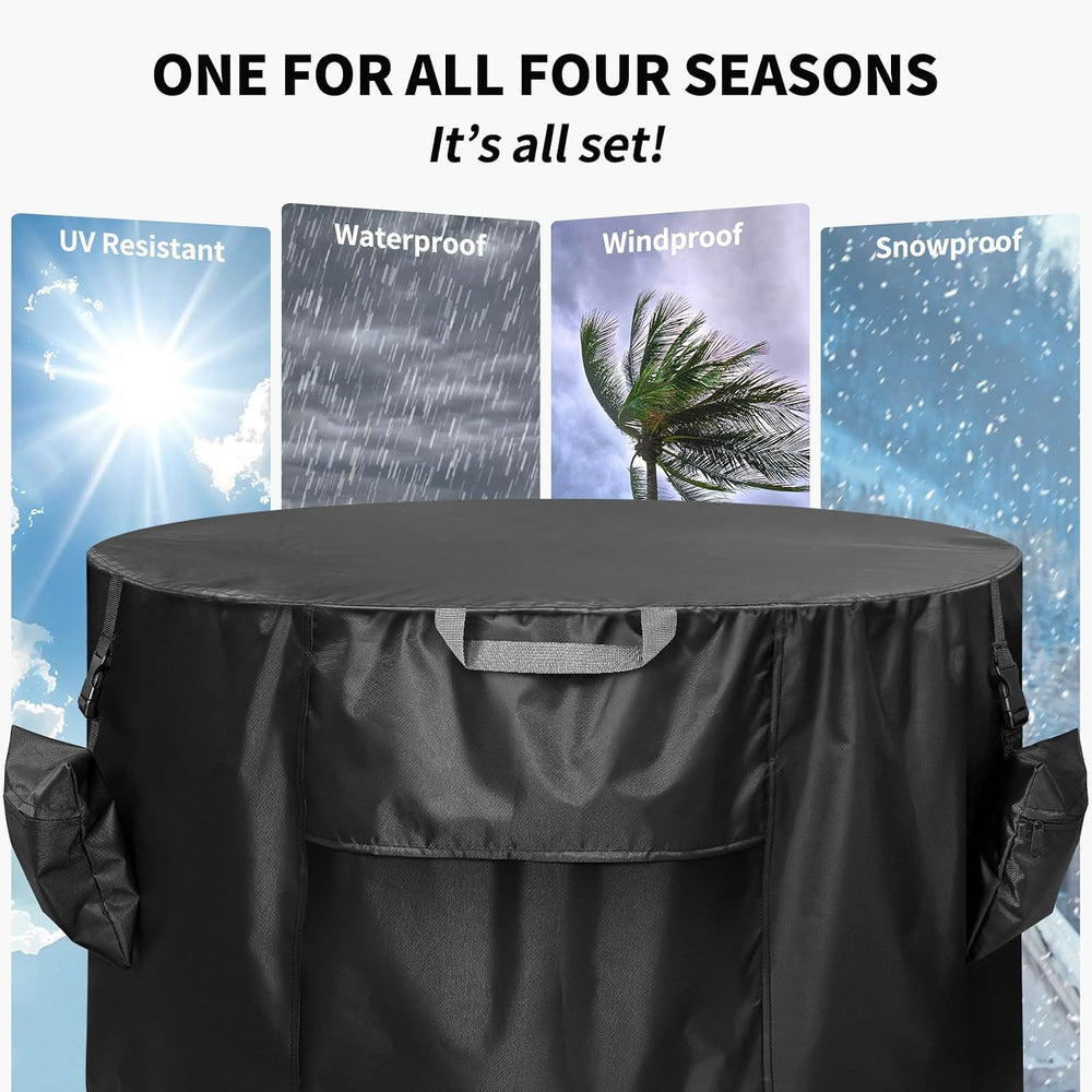 Fire Pit Cover,Heavy-Duty Waterproof Tear-Resistant FirePit Covers Round with...