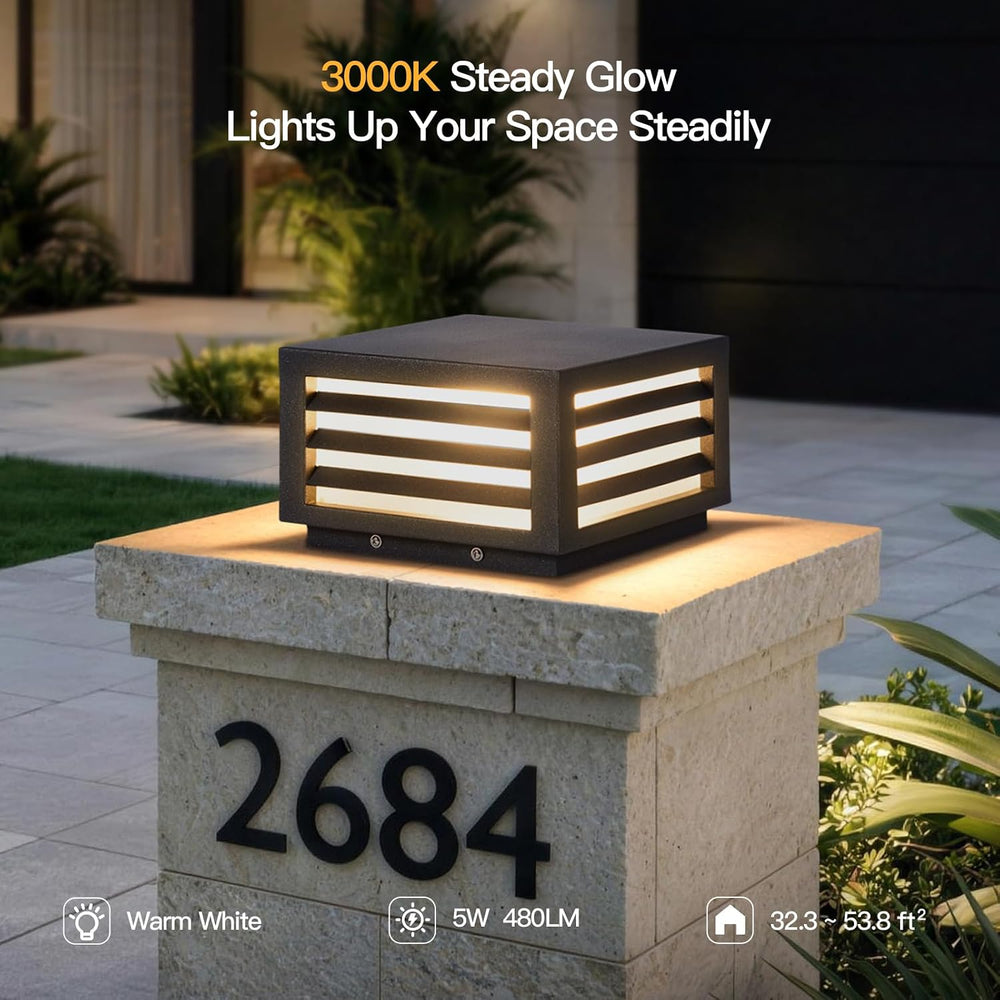 MVBT Glass Post Lights Outdoor, 8.8" Hard Wired Pillar Lights Outdoor