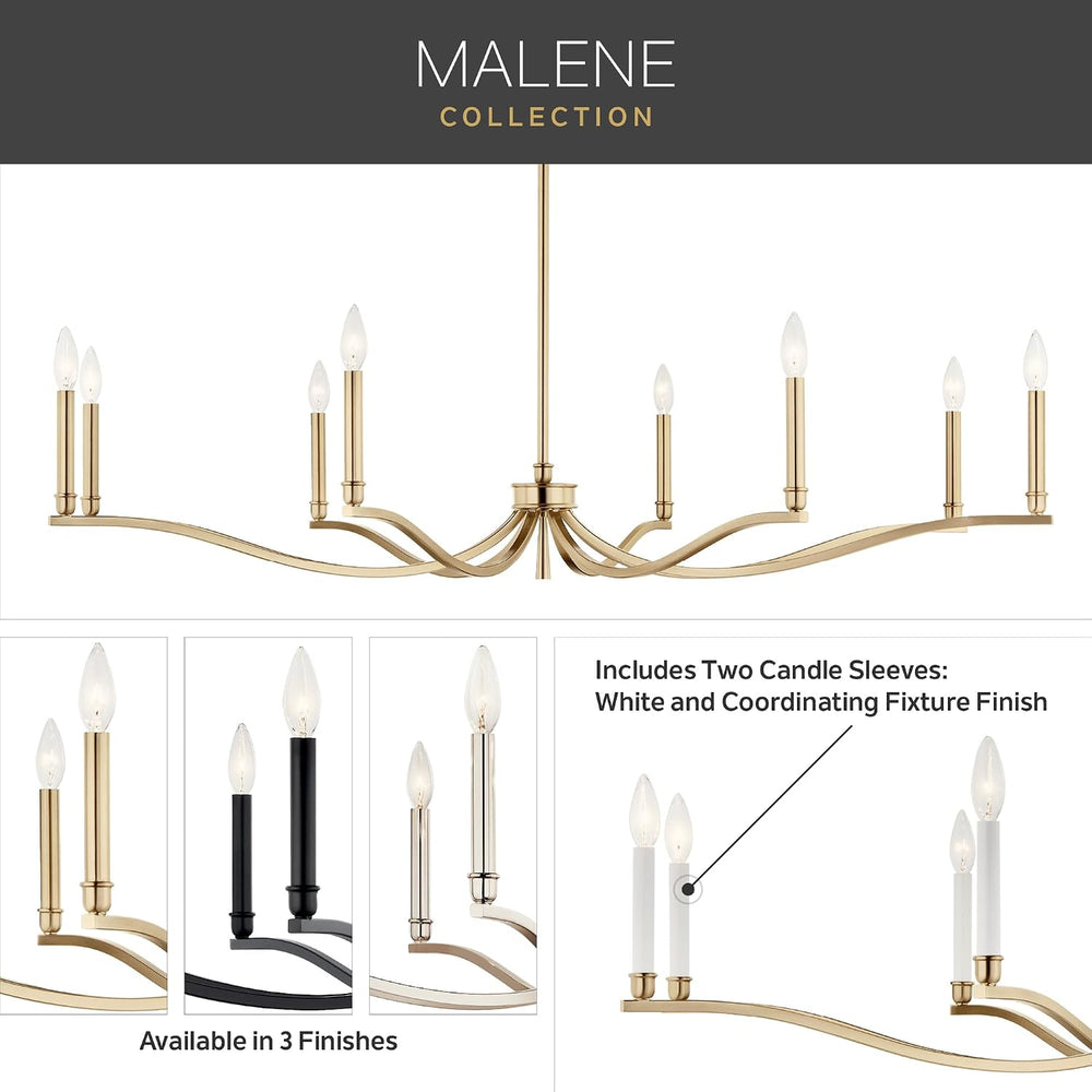 Kichler Malene 8-Light Chandelier, Champagne Bronze