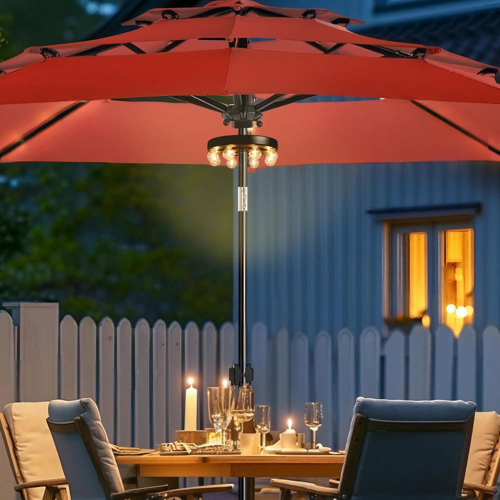 Umbrella Lights Outdoor Patio, Rechargeable Cordless, 8 LED Bulbs