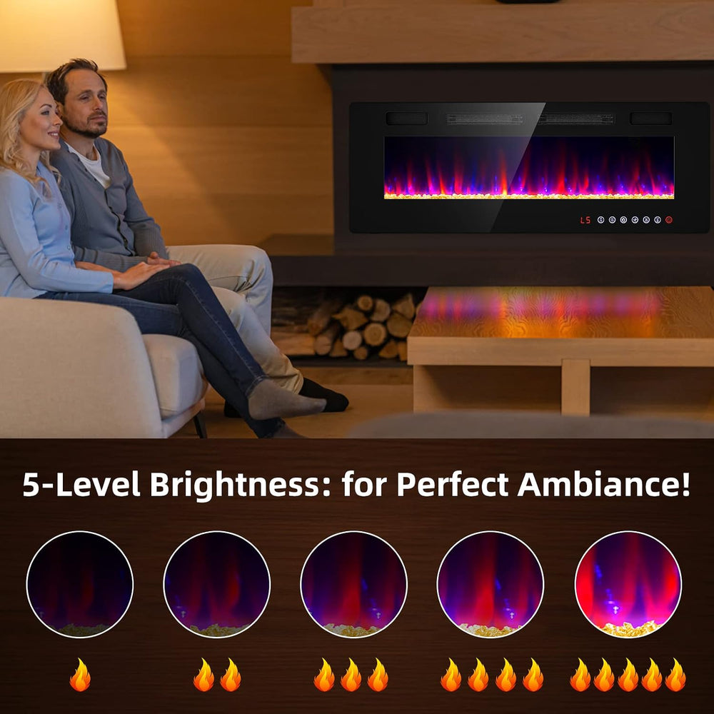 Zionheat 50 inch Ultra Thin Electric Fireplace-Wall Fireplace for Living Room...
