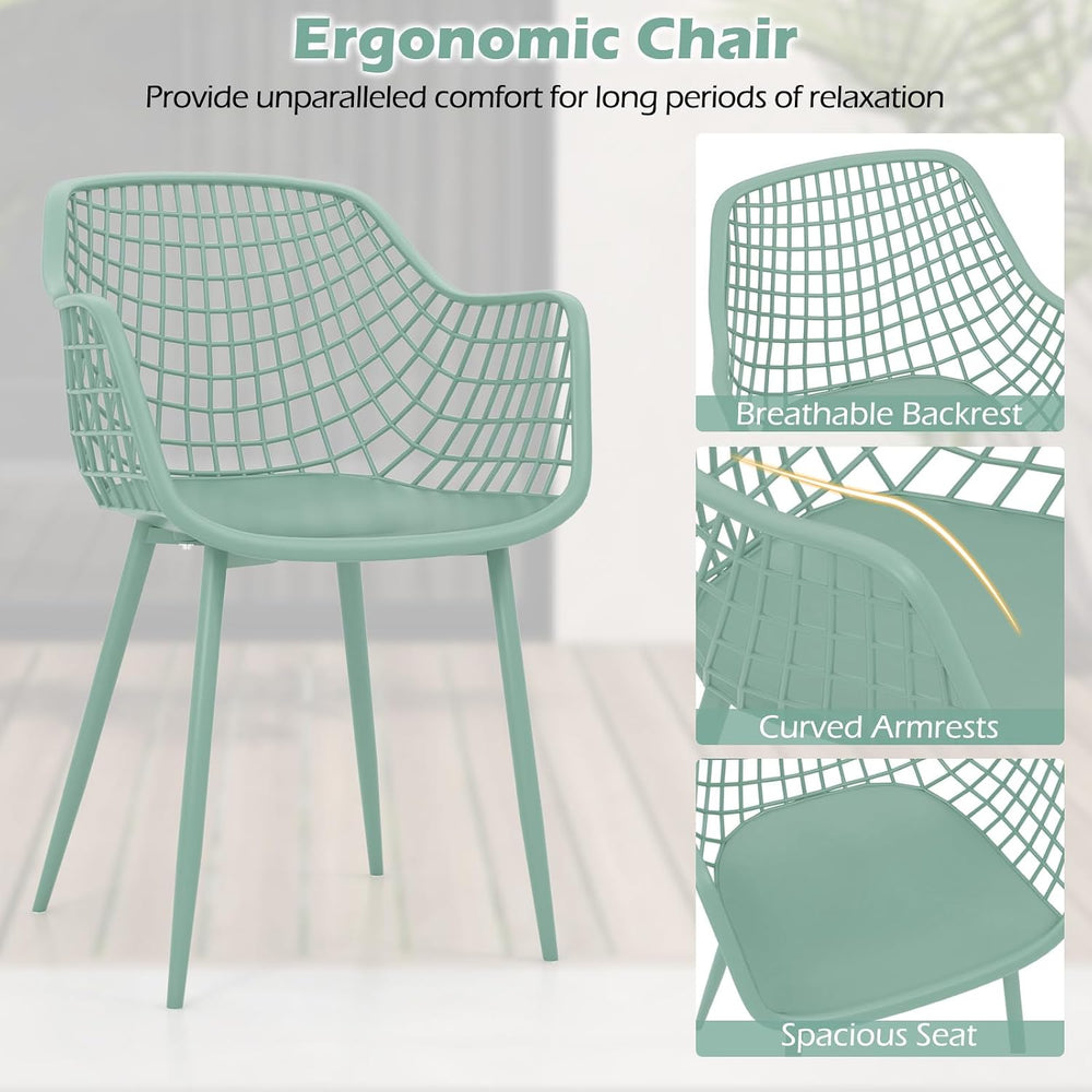 Tangkula 3 Piece Patio Bistro Set, All Weather Heavy Duty Table and Chairs Se...