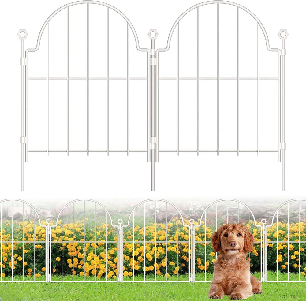 30 Pack White Decorative Garden Fence, 17in x33ft Garden Fencing Animal Barri...