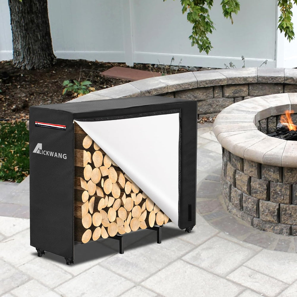 5ft Firewood Rack Cover,Heavy Duty 600D Waterproof Outdoor Firewood Storage R...