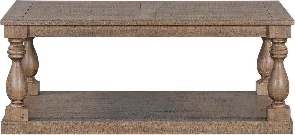 P PURLOVE Solid Wood Coffee Table, Modern Farmhouse Coffee Table/Center Table...