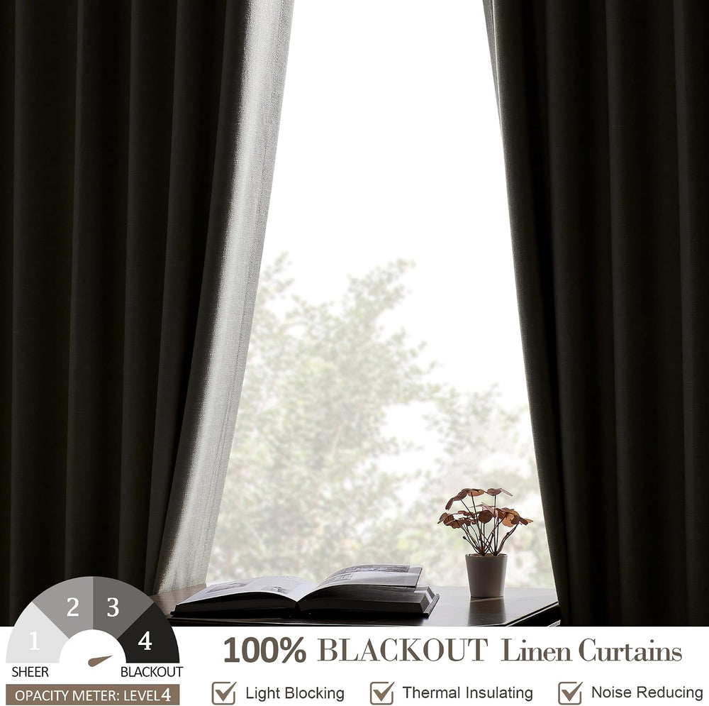 UHITECH Cream Yellow Black Out Curtains 108 Inch Long 2 Panels Set, 50" W